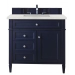 Brittany 36" Victory Blue Single Vanity w/ 3 CM Eternal Jasmine Pearl Quartz Top