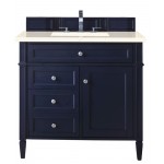 Brittany 36" Victory Blue Single Vanity w/ 3 CM Eternal Marfil Quartz Top