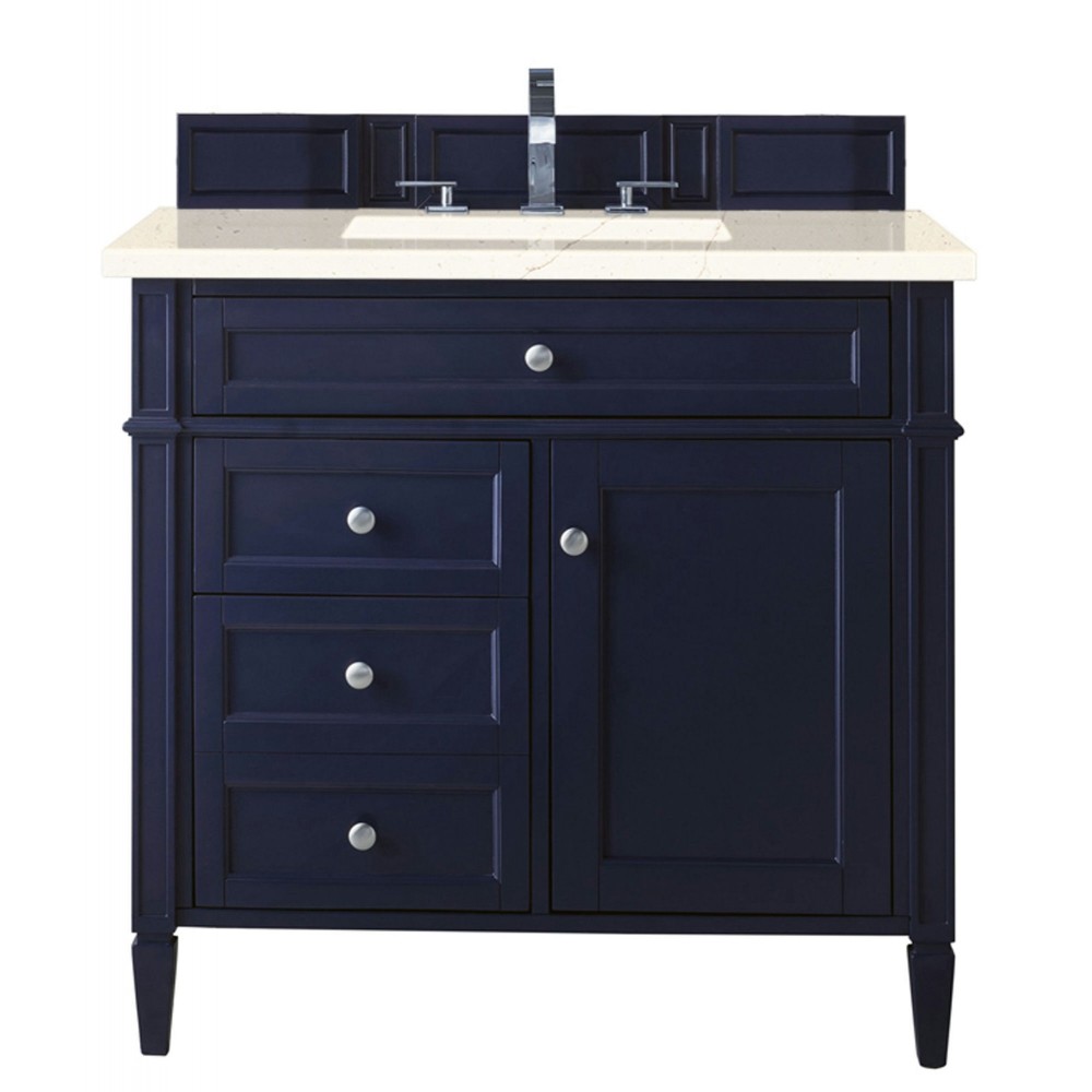 Brittany 36" Victory Blue Single Vanity w/ 3 CM Eternal Marfil Quartz Top