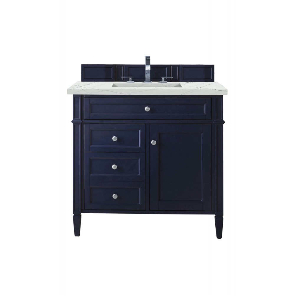 Brittany 36" Victory Blue Single Vanity w/ 3 CM Ethereal Noctis Quartz Top