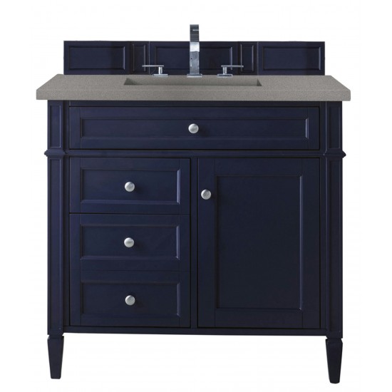 Brittany 36" Victory Blue Single Vanity w/ 3 CM Grey Expo Quartz Top