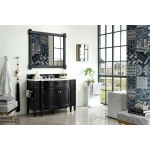 Brittany 46" Single Vanity, Black Onyx w/ 3 CM Classic White Quartz Top