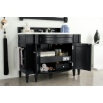 Brittany 46" Single Vanity, Black Onyx w/ 3 CM Classic White Quartz Top