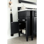 Brittany 46" Single Vanity, Black Onyx w/ 3 CM Classic White Quartz Top