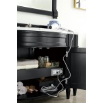 Brittany 46" Single Vanity, Black Onyx w/ 3 CM Classic White Quartz Top