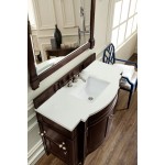 Brittany 46" Single Vanity, Burnished Mahogany w/ 3 CM Classic White Quartz Top