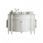 Brittany 46" Single Vanity, Bright White w/ 3 CM Arctic Fall Solid Surface Top