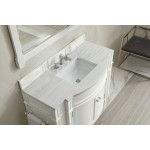 Brittany 46" Single Vanity, Bright White w/ 3 CM Arctic Fall Solid Surface Top