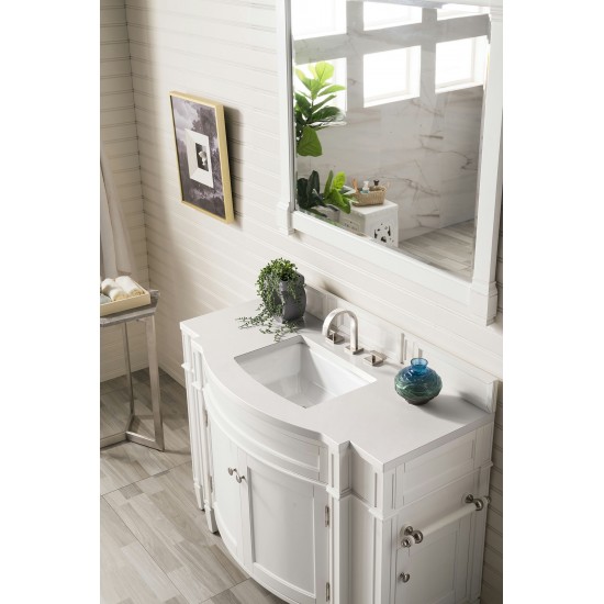 Brittany 46" Single Vanity, Bright White w/ 3 CM Classic White Quartz Top