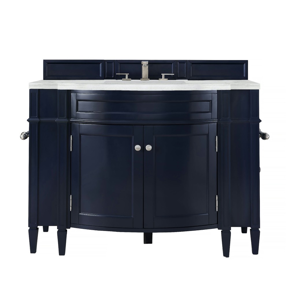 Brittany 46" Single Vanity Victory Blue w/ 3 CM Arctic Fall Solid Surface Top