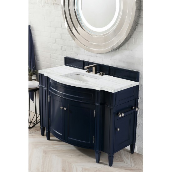 Brittany 46" Single Vanity Victory Blue w/ 3 CM Arctic Fall Solid Surface Top