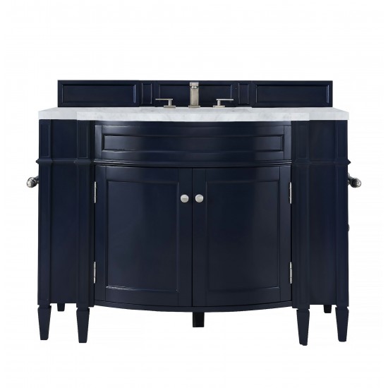 Brittany 46" Single Vanity Victory Blue w/ 3 CM Carrara Marble Top