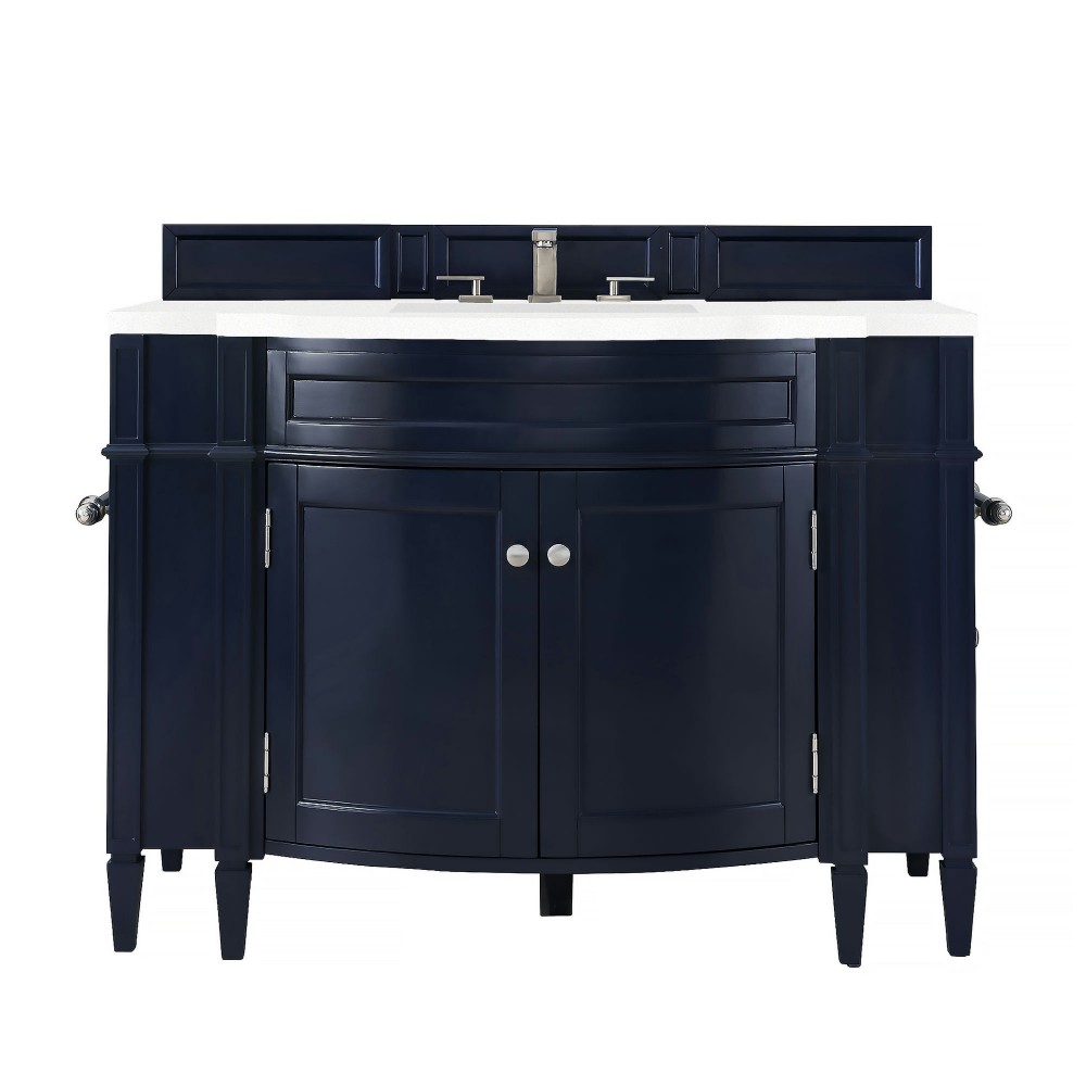 Brittany 46" Single Vanity Victory Blue w/ 3 CM Classic White Quartz Top