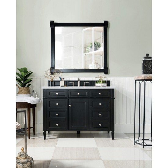 Brittany 48" Black Onyx Single Vanity w/ 3 CM Arctic Fall Solid Surface Top