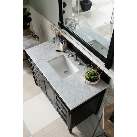 Brittany 48" Black Onyx Single Vanity w/ 3 CM Carrara Marble Top