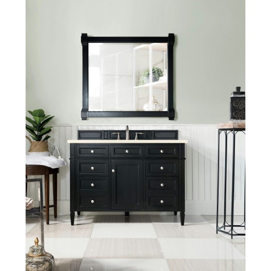 Brittany 48" Black Onyx Single Vanity w/ 3 CM Eternal Marfil Quartz Top