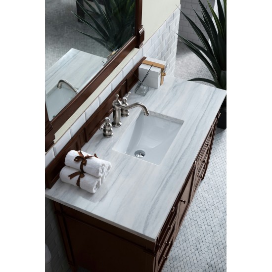 Brittany 48" Mahogany Single Vanity w/3 CM Arctic Fall Solid Surface Top