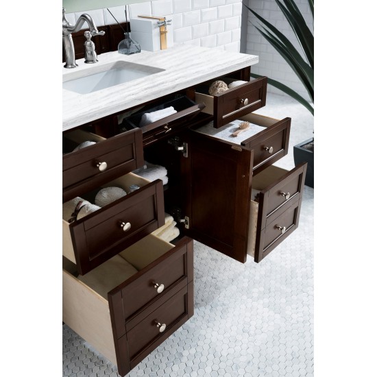 Brittany 48" Mahogany Single Vanity w/3 CM Arctic Fall Solid Surface Top