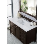 Brittany 48" Burnished Mahogany Single Vanity w/ 3 CM Classic White Quartz Top