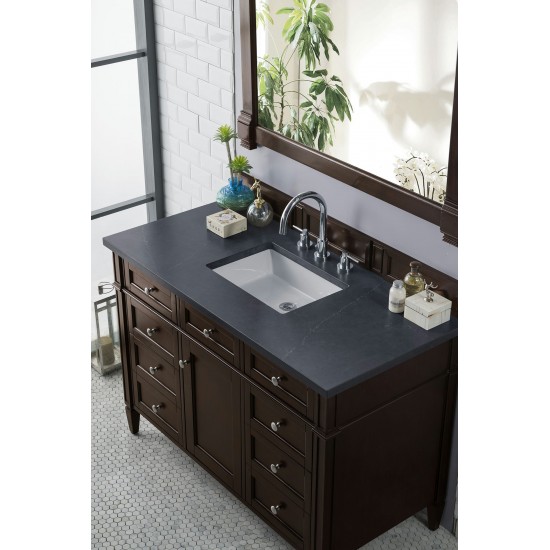 Brittany 48" Mahogany Single Vanity w/3 CM Charcoal Soapstone Quartz Top