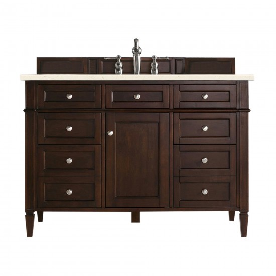 Brittany 48" Burnished Mahogany Single Vanity w/ 3 CM Eternal Marfil Quartz Top