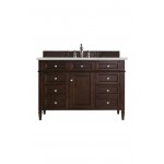 Brittany 48" Burnished Mahogany Single Vanity w/ 3 CM Ethereal Noctis Quartz Top