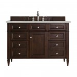 Brittany 48" Burnished Mahogany Single Vanity w/ 3 CM Eternal Serena Quartz Top