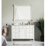 Brittany 48" Bright White Single Vanity w/ 3 CM Arctic Fall Solid Surface Top