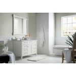 Brittany 48" Bright White Single Vanity w/ 3 CM Arctic Fall Solid Surface Top