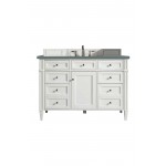 Brittany 48" Bright White Single Vanity w/ 3 CM Cala Blue Quartz Top