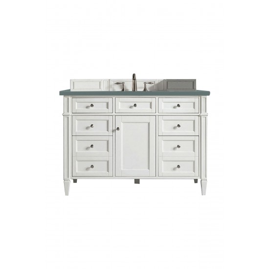 Brittany 48" Bright White Single Vanity w/ 3 CM Cala Blue Quartz Top