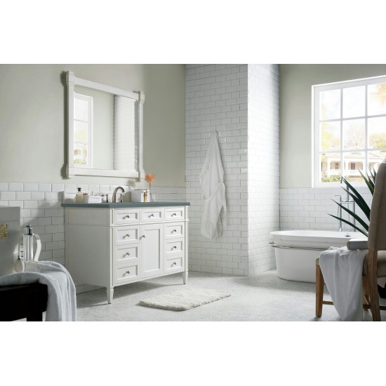 Brittany 48" Bright White Single Vanity w/ 3 CM Cala Blue Quartz Top