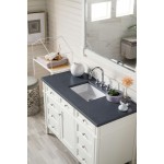 Brittany 48" Bright White Single Vanity w/ 3 CM Charcoal Soapstone Quartz Top