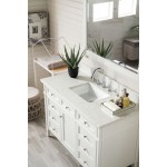 Brittany 48" Bright White Single Vanity w/ 3 CM Eternal Jasmine Pearl Quartz Top