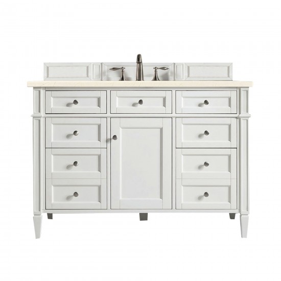 Brittany 48" Bright White Single Vanity w/ 3 CM Eternal Marfil Quartz Top