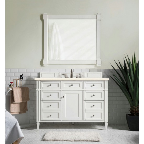 Brittany 48" Bright White Single Vanity w/ 3 CM Eternal Marfil Quartz Top