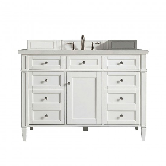 Brittany 48" Bright White Single Vanity w/ 3 CM Eternal Serena Quartz Top