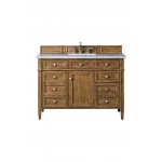 Brittany 48" Saddle Brown Single Vanity w/ 3 CM Carrara Marble Top