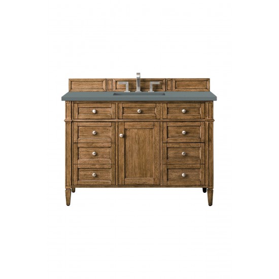 Brittany 48" Saddle Brown Single Vanity w/ 3 CM Cala Blue Quartz Top