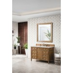 Brittany 48" Saddle Brown Single Vanity w/ 3 CM Eternal Serena Quartz Top