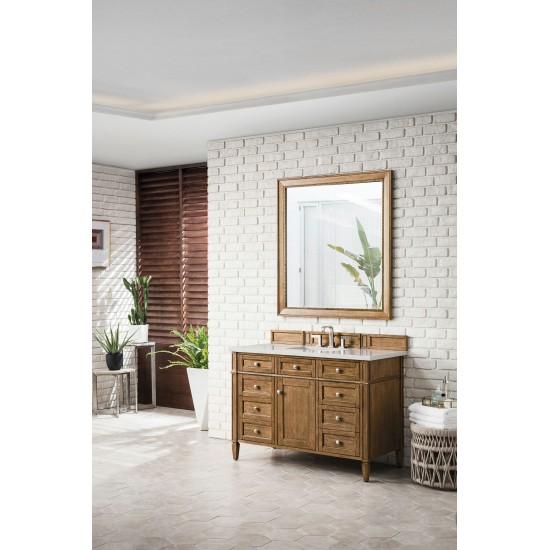 Brittany 48" Saddle Brown Single Vanity w/ 3 CM Eternal Serena Quartz Top