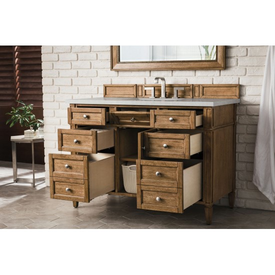 Brittany 48" Saddle Brown Single Vanity w/ 3 CM Eternal Serena Quartz Top