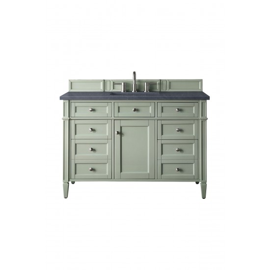 Brittany 48" Sage Green Single Vanity w/ 3 CM Charcoal Soapstone Quartz Top