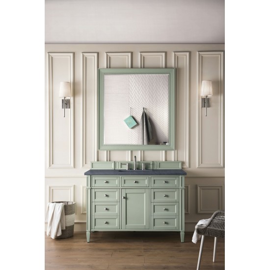 Brittany 48" Sage Green Single Vanity w/ 3 CM Charcoal Soapstone Quartz Top