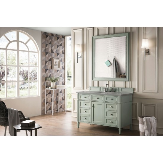 Brittany 48" Sage Green Single Vanity w/ 3 CM Grey Expo Quartz Top