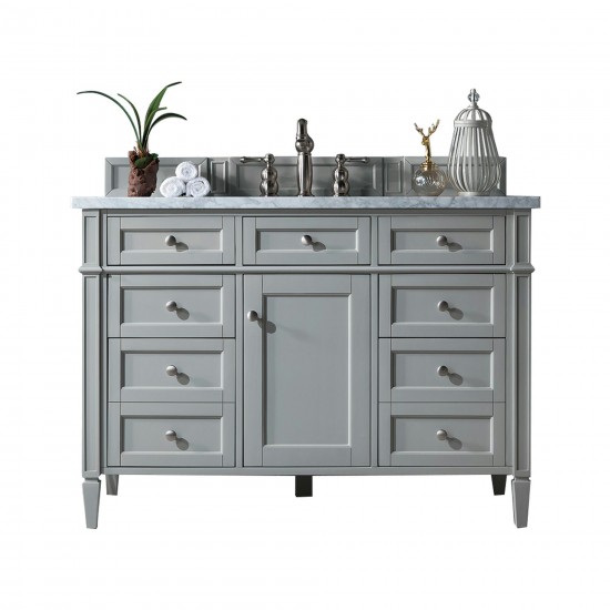 Brittany 48" Urban Gray Single Vanity w/ 3 CM Carrara Marble Top