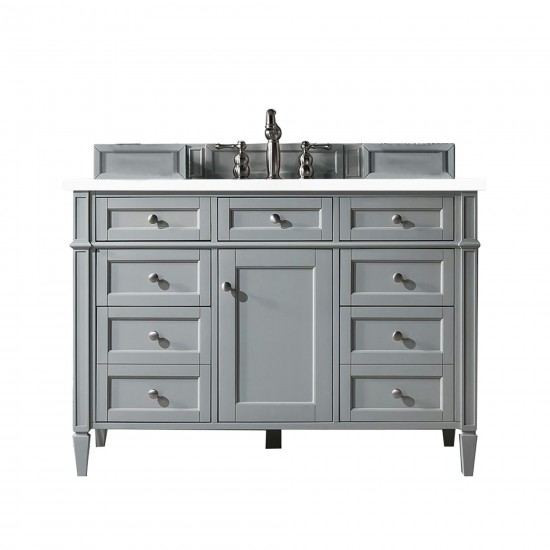 Brittany 48" Urban Gray Single Vanity w/ 3 CM Classic White Quartz Top