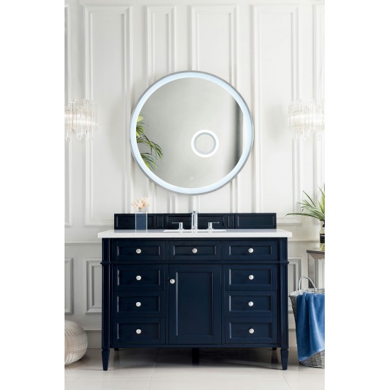 Brittany 48" Victory Blue Single Vanity w/ 3 CM Classic White Quartz Top