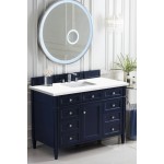 Brittany 48" Victory Blue Single Vanity w/ 3 CM Classic White Quartz Top