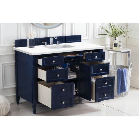 Brittany 48" Victory Blue Single Vanity w/ 3 CM Classic White Quartz Top